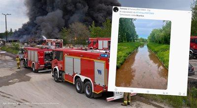 Pożar w Siemianowicach, rzeka Brynica zanieczyszczona chemikaliami. Mieszkańcy biją na alarm