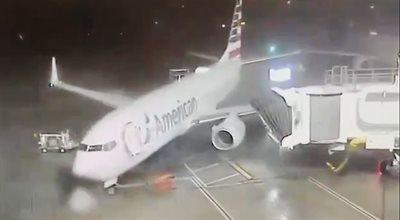 Ekstremalna burza w Dallas. Wiatr przestawił samolot na lotnisku