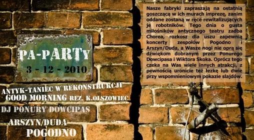 Teren Kultura 2.12.2010 - papARTy Łódź Art Center