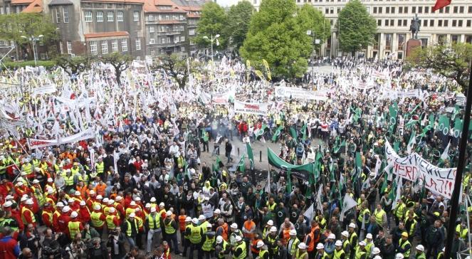 Co dalej z Kompanią Węglową? Protest górników w Katowicach