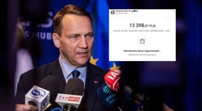 Media o nagrodach w MSZ. Sikorski "nie dostał ani grosza", pokazał rachunek