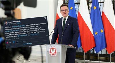 Zawiadomienie do prokuratury po decyzji Hołowni. Chodzi o mandaty Wąsika i Kamińskiego