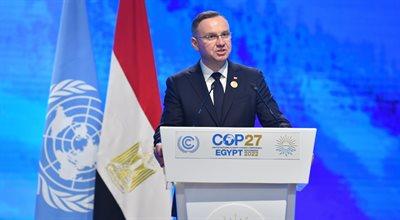 Szczyt COP27. Andrzej Duda: agresja Rosji na Ukrainę zagraża realizacji celów klimatycznych