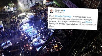 "Przesyłam wyrazy wsparcia". Zbigniew Rau złożył kondolencje szefowi tureckiego MSZ po wypadku w kopalni