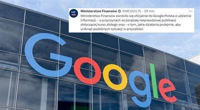 "Fejkowy" kurs złotego. Ministerstwo Finansów żąda wyjaśnień od Google