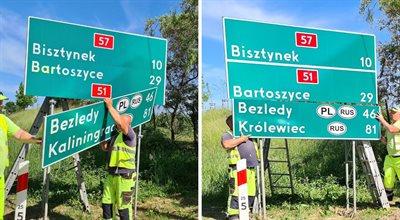 GDDKiA zmienia na tablicach drogowych nazwę Kaliningrad na Królewiec