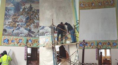 Na Białorusi zamalowano historyczny fresk "Cud nad Wisłą". Rzecznik MSZ: powrót do sowieckich czasów