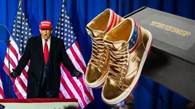 Złote buty od Trumpa rynkowym hitem. To pomysł na spłatę wielomilionowej grzywny?