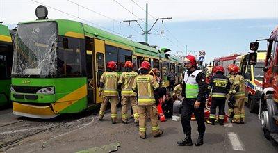 Zderzenie tramwajów w Poznaniu, są ranni. W akcji pomógł helikopter pogotowia ratunkowego