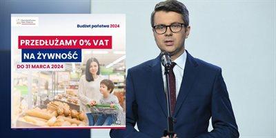 Piotr Müller: to rząd PiS wydłużył 0 proc. VAT na żywność i podwyższył 500+