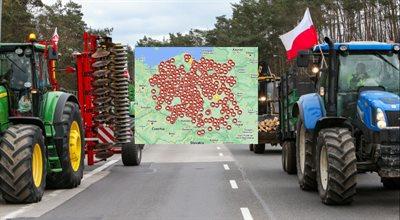 Protesty rolników paraliżują Polskę. Utrudnienia w każdym województwie, blokowane nawet autostrady [MAPA]