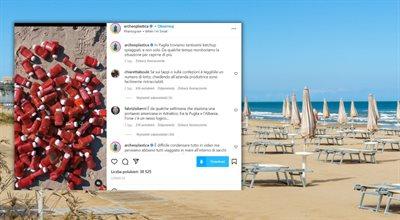 Włochy: morze wyrzuca setki opakowań keczupu i majonezu na plaże w Apulii