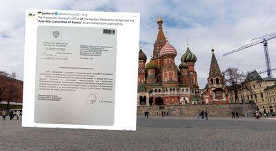 Kreml usuwa kolejnych przeciwników. Komitet Antywojenny Rosji uznany za "organizację niepożądaną"