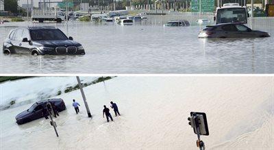 Dubaj pod wodą. Największe opady w historii pomiarów