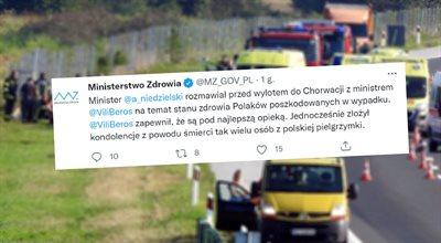 Rozmowa ministrów zdrowia Polski i Chorwacji. Poszkodowani w wypadku "są pod najlepszą opieką"