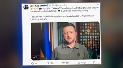 W rosyjskiej telewizji na Krymie pokazano przemówienie Zełenskiego. Udana akcja ukraińskich służb